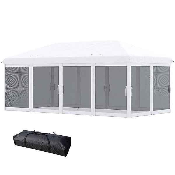 Outsunny Gartenpavillon-Pavillon Faltbarer Pop-up Terrassenpavillon 6 x 3 m günstig online kaufen