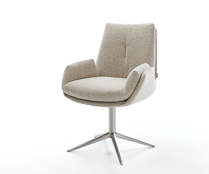 Drehstuhl Clea-Flex Webstoff Soft Beige Fußkreuz Edelstahl 360° drehbar Wip günstig online kaufen