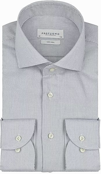 Profuomo Dobby Hemd Print Hellgrün - Größe 44 günstig online kaufen