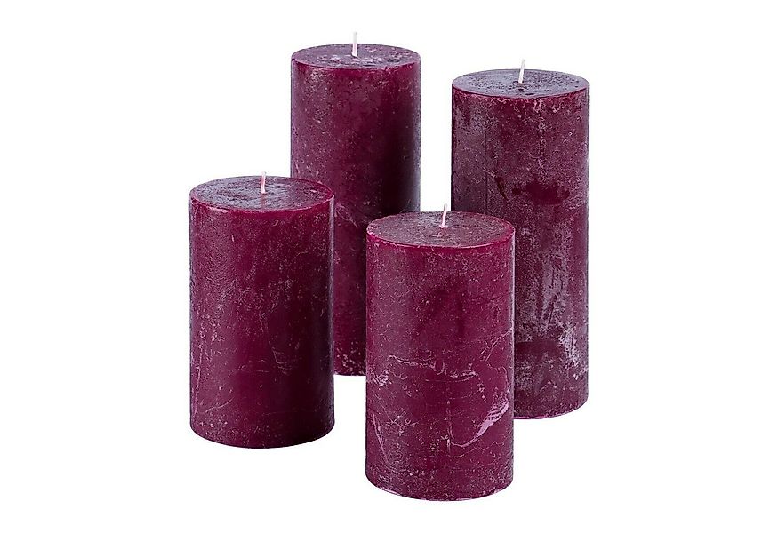 Mirabeau Stumpenkerze Kerze 4er Set Berekua lila (4er Set, 4er Set), none günstig online kaufen