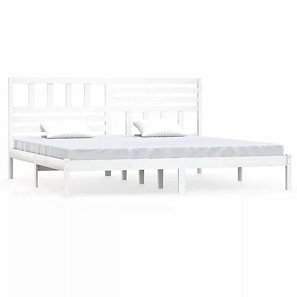 Vidaxl Massivholzbett Weiß Kiefer 180x200 Cm 6ft Super King günstig online kaufen