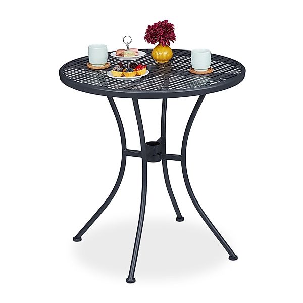 relaxdays Gartentisch mit Schirmloch günstig online kaufen