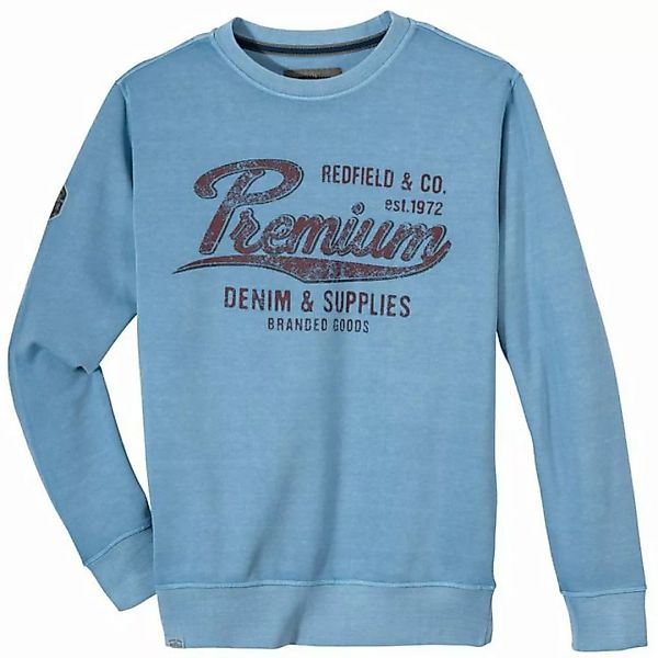 redfield Sweater Große Größen Herren Redfield Sweatshirt hellblau Print Pre günstig online kaufen