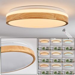 hofstein Deckenleuchte dimmbare Deckenlampe aus Metall/Bambus/Kunststoff günstig online kaufen