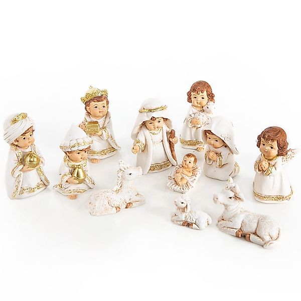 Logbuch-Verlag Dekofigur 11-teilige kindliche Weihnachtskrippe in günstig online kaufen