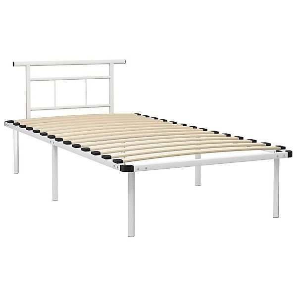 vidaXL Bett Bettgestell Weiß Metall 100x200 günstig online kaufen
