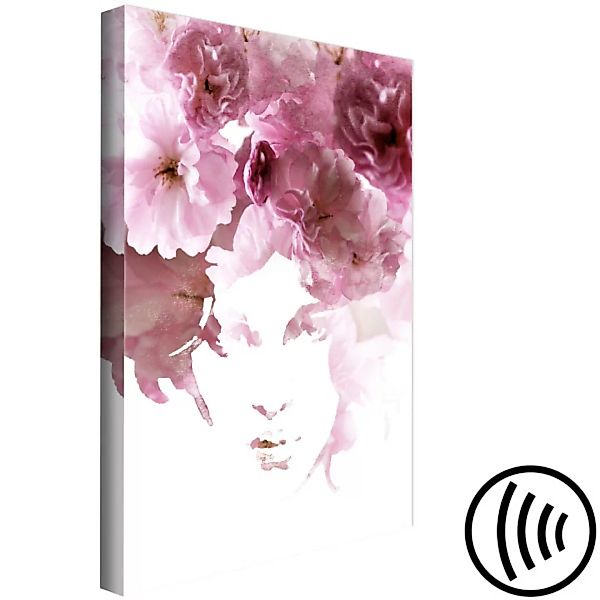 Bild auf Leinwand Blumenporträt einer Frau - abstraktes Motiv mit einer Fra günstig online kaufen