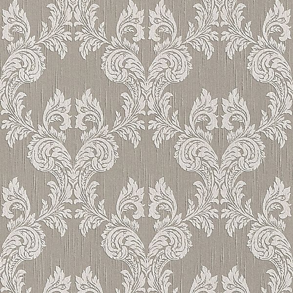Bricoflor Neobarock Tapete Elegant Silber Graue Vliestapete mit Barock Orna günstig online kaufen