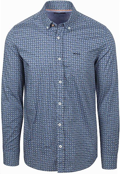 NZA Shirt Kylan Poplin Print Blau - Größe XXL günstig online kaufen