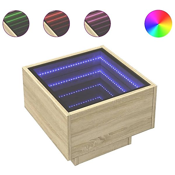 vidaXL Beistelltisch mit LED Sonoma Eiche 40x40x30 cm Holzwerkstoff 847499 günstig online kaufen