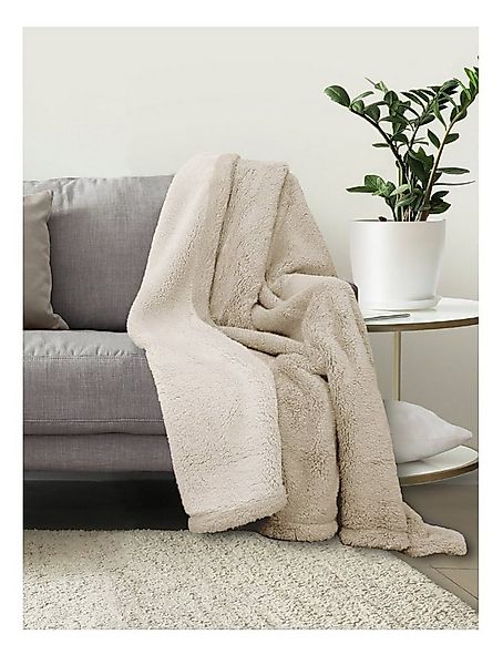 Wohndecke Lanudo® Premium Sherpa Kuscheldecke Wohndecke XL Sofadecke 150 x günstig online kaufen