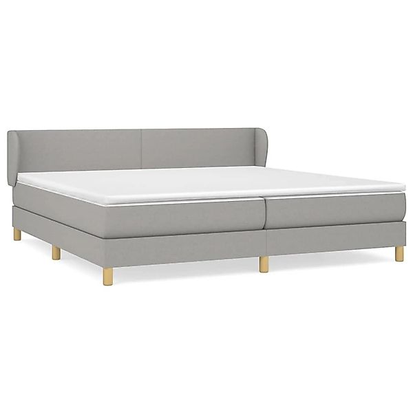 vidaXL Boxspringbett Boxspringbett mit Matratze Hellgrau 200x200 cm Stoff B günstig online kaufen