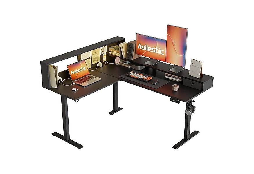 LuxusKollektion Eckschreibtisch Schreibtisch Höhenverstellbar Schwarz 160 x günstig online kaufen