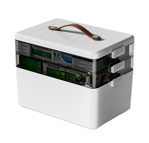 NUODWELL Aufbewahrungsbox Hausapotheke Box, 3-stöckig Medikamenten Aufbewah günstig online kaufen