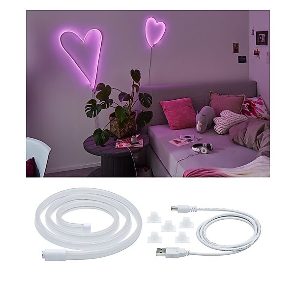 Paulmann "USB LED Strip Neon Colorflex Pink 1m 4,5W 10lm/m 120 LEDs/m" günstig online kaufen