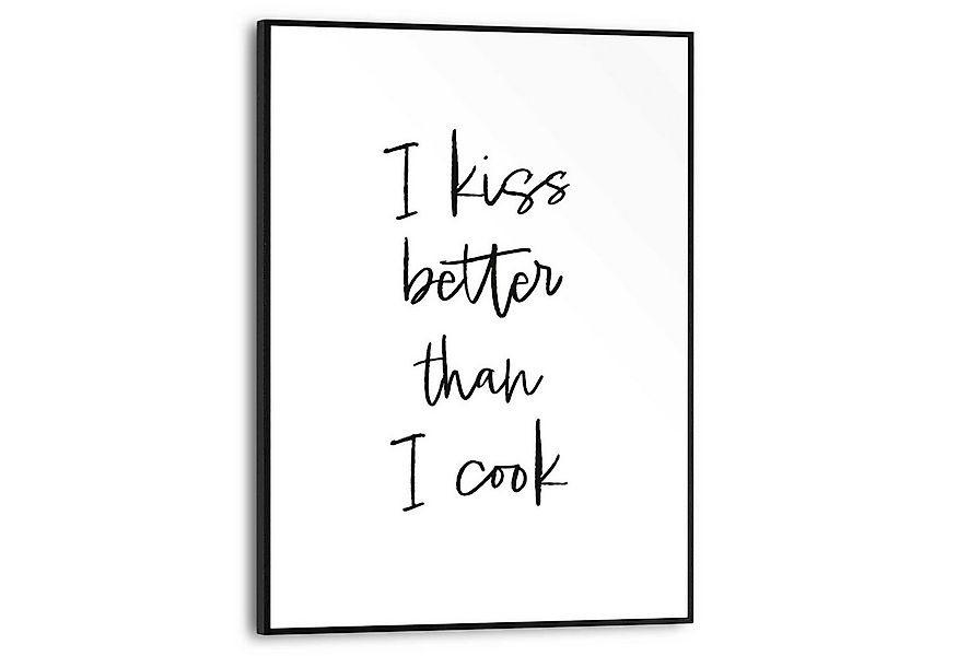 Reinders! Poster Cooking Kisses, Küche - Schwarz-Weiß - MDF - Sprüche - 30x günstig online kaufen