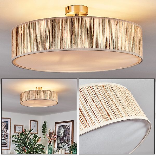 hofstein Deckenleuchte Deckenlampe aus Metall/Seegras/Stoff/Kunststoff in günstig online kaufen