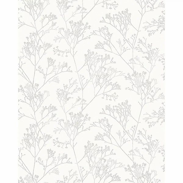 Marburg Vliestapete Floral Pflanzen Weiß 10,05 m x 0,53 m FSC® günstig online kaufen