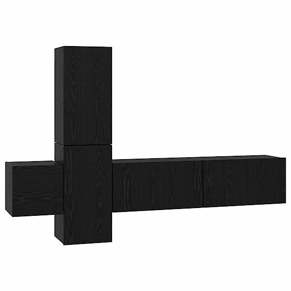vidaXL TV-Schrank-Set 5-Tlg Schwarz Eichen-Optik 181 x 30 x 120 cm 3393481 günstig online kaufen