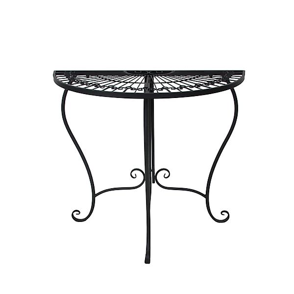 Garden Pleasure Gartentisch Fako Halbrund Schwarz 40 cm x 80 cm günstig online kaufen