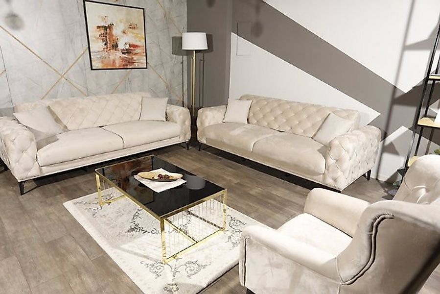 Möbeldreams Chesterfield-Sofa Sofa-Set Arizona Chesterfield Couch günstig online kaufen