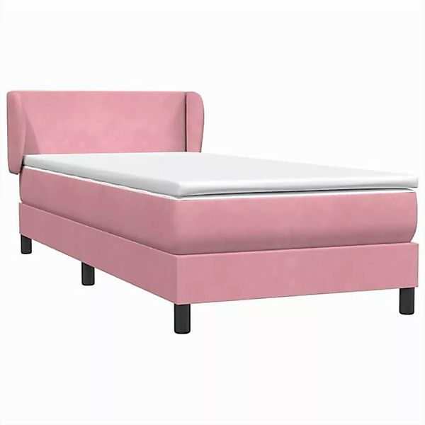 vidaXL Bett Boxspringbett mit Matratze Rosa 90x210 cm Samt günstig online kaufen