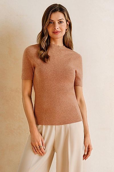 Arach&Cloz Kurzarmpullover Damen Pullover Wolle Blended Seamless Tops Rollk günstig online kaufen