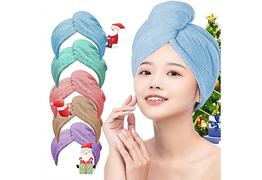 Keyura Duschhaube Haarturban Handtuch, 5 Stück Turban Haartrockentuch, Knop günstig online kaufen