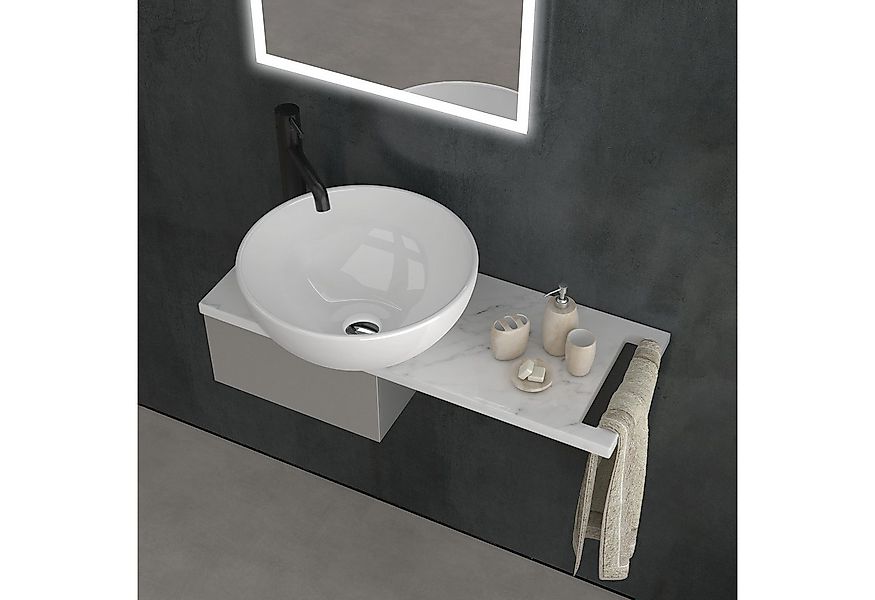 Alpenberger Aufsatzwaschbecken Rund - Waschschüssel Waschbecken Klein Gäste günstig online kaufen