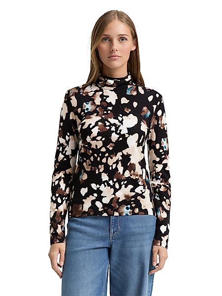 TOM TAILOR Denim Rollkragenshirt mit All-Over günstig online kaufen