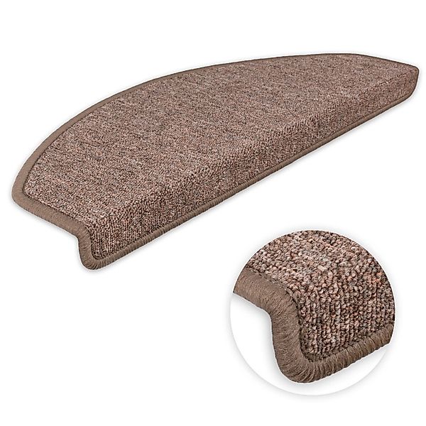 Metzker® Stufenmatte Stufenmatten Ariston Halbrund 65x24cm Trittfläche Brau günstig online kaufen