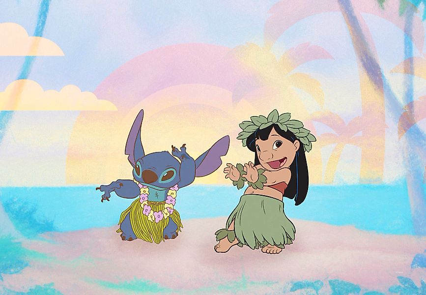 Komar Leinwandbild "Lilo and Stitch Dancing - Größe 60 x 40 cm", Disney, (1 günstig online kaufen