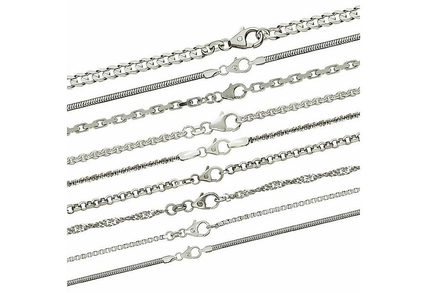 HOPLO Panzerkette Silberkette Schlangenkette rund Länge 40cm - Breite 0,9mm günstig online kaufen