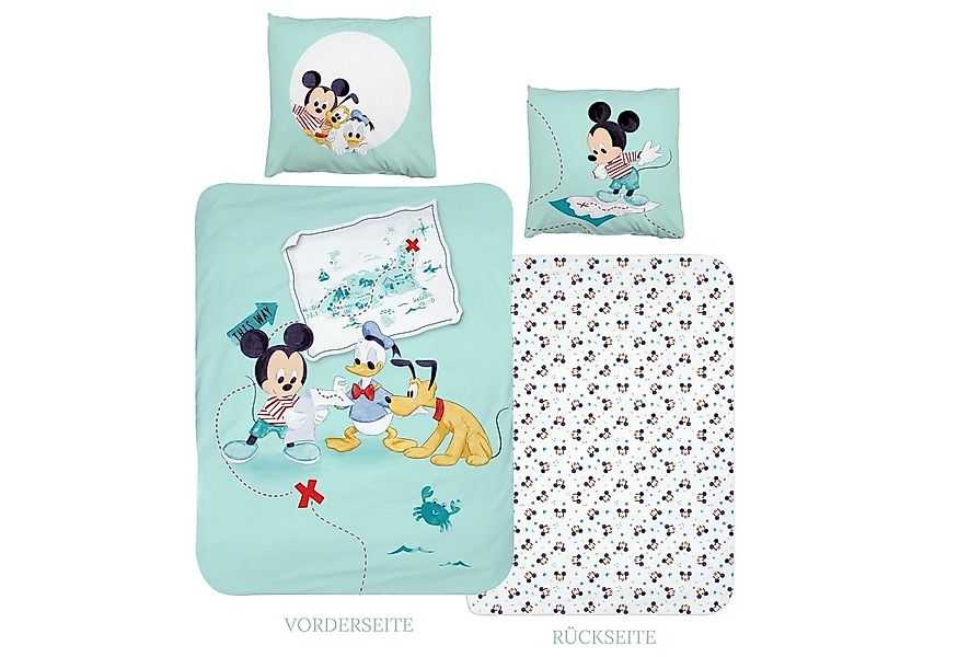 MTOnlinehandel Kinderbettwäsche Mickey Mouse 135x200 + 80x80 cm, 100 % Baum günstig online kaufen