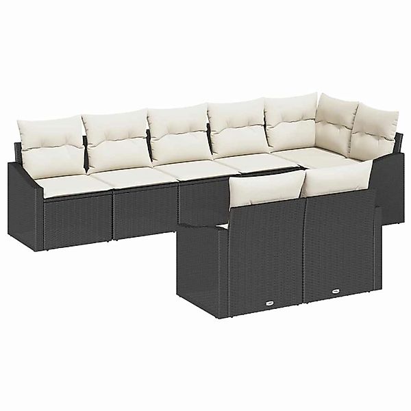 vidaXL Garten-Sofa-Set 8-Tlg Schwarz Poly Rattan 3346767 günstig online kaufen