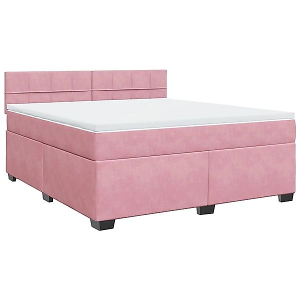 vidaXL Boxspringbett mit Matratze Rosa 180x200 cm Samt 3286383 günstig online kaufen