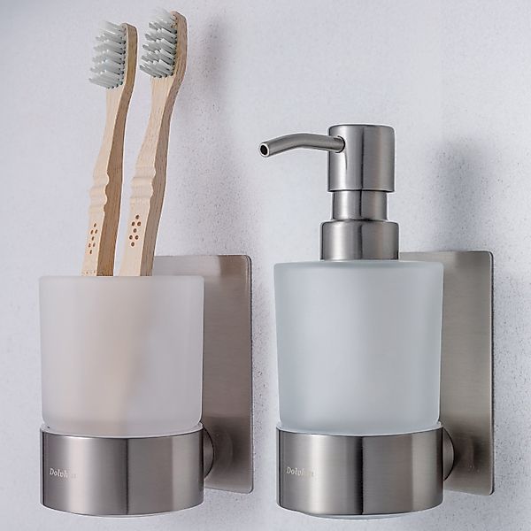 Dolvhin Seifenspender und Zahnputzbecher Set, Glas günstig online kaufen