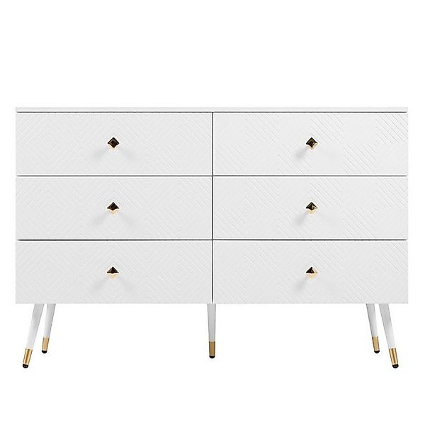 Gotagee Stauraumschrank Moderne Kommode mit 6 Schubladen 120x40x 80 cm Aufb günstig online kaufen