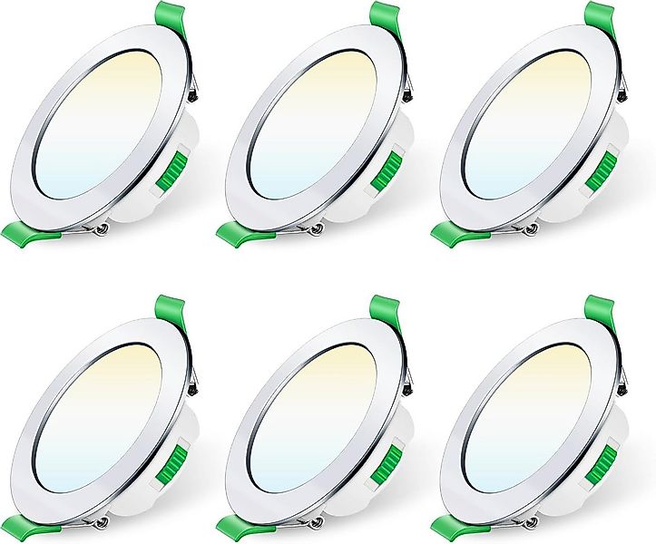 ALUSSO LED Einbaustrahler 6er-Set, 7W Decken Leuchte, 68mm Flach Strahler D günstig online kaufen