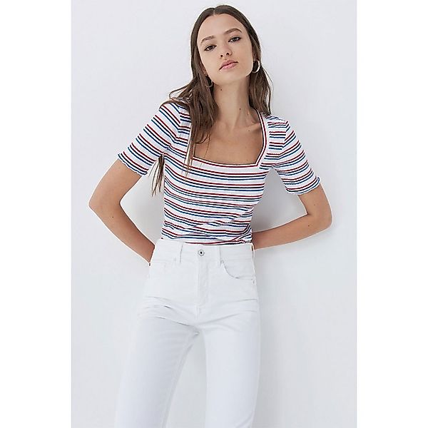 Salsa Jeans 126092-851 / Blue Striped Kurzarm Rundhalsausschnitt T-shirt XS günstig online kaufen