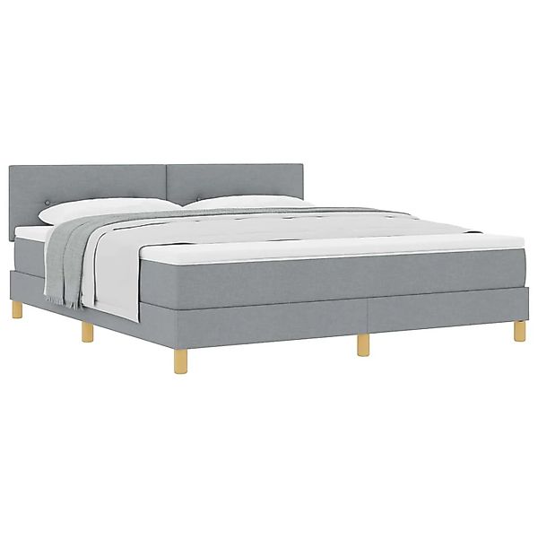 vidaXL Boxspringbett mit Matratze Hellgrau 180 x 200 cm Stoff 3338937 günstig online kaufen