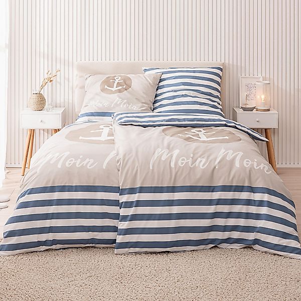 MTOnlinehandel Bettwäsche Moin Moin, 100 % günstig online kaufen