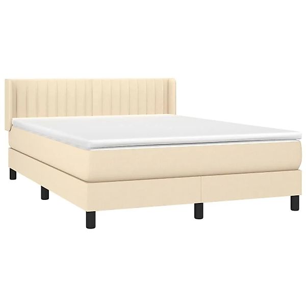 vidaXL Boxspringbett mit Matratze Creme 140x200 cm Stoff 3129878 günstig online kaufen
