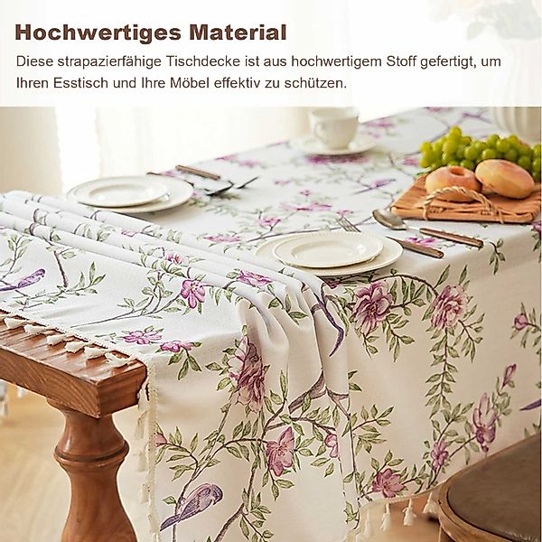 Refttenw Tischdecke Tischdecke mit Blumen und günstig online kaufen