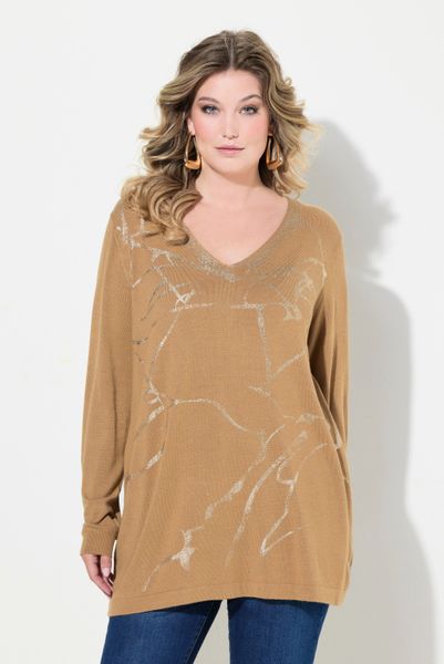 MIAMODA Strickpullover Pullover A-Linie Metallic-Marmormuster günstig online kaufen
