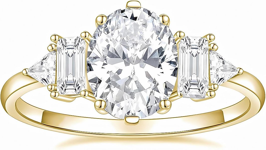 Jumpeak Diamantring Zeitloser,Verlobungsring mit ovalem Diamant,Brautset,Ri günstig online kaufen