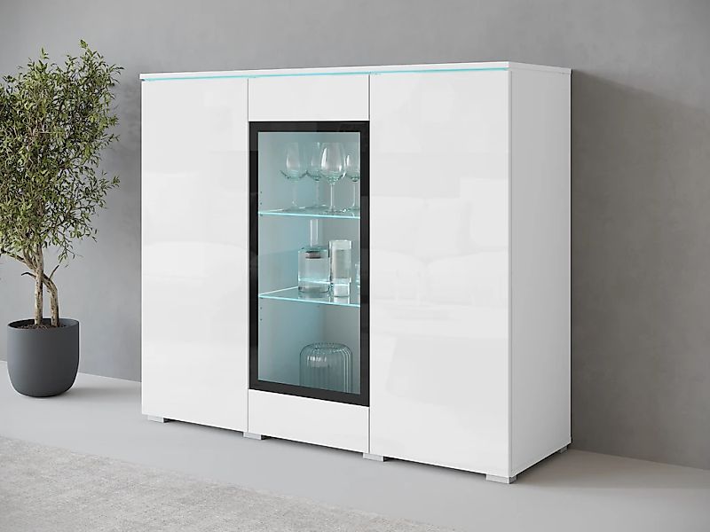 INOSIGN Highboard "Vera", Highboard mit 4 Türen, 9 Fächern, verglasten Türe günstig online kaufen
