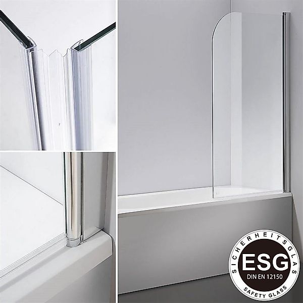 Feel2Home Badewannenaufsatz Duschabtrennung Glas 140x80cm Badewannenfaltwan günstig online kaufen
