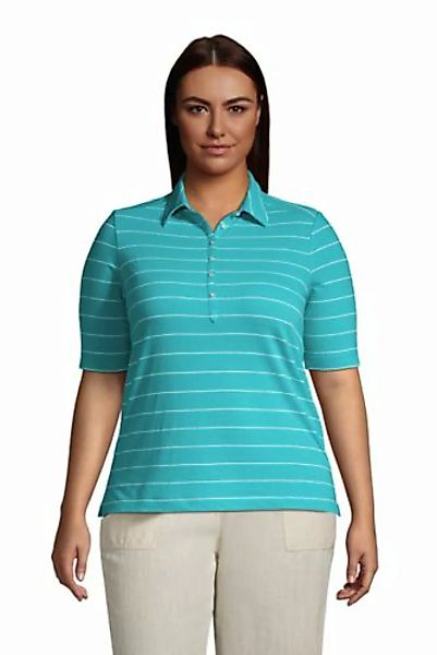 Poloshirt aus Leinenmix in großen Größen, Damen, Größe: 52-54 Plusgrößen, G günstig online kaufen