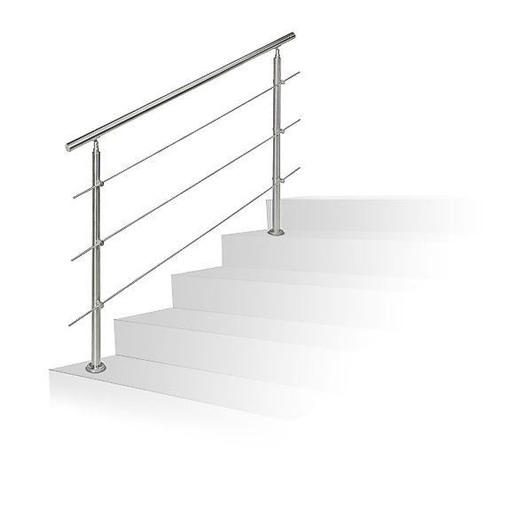 relaxdays Treppengeländer Edelstahl, 150 cm Länge, günstig online kaufen
